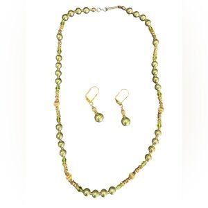 Pretty Green beaded necklace and earrings
